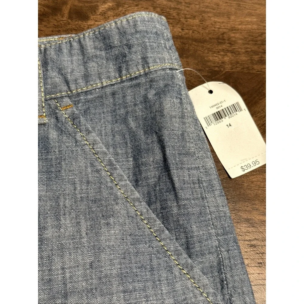 Gap Women's Cuffed Shorts in Chambray Cotton Sz 14 NWT NEW